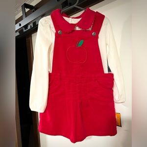 NWT Gymboree Embroidered Apple Corduroy Jumper Outfit 4T